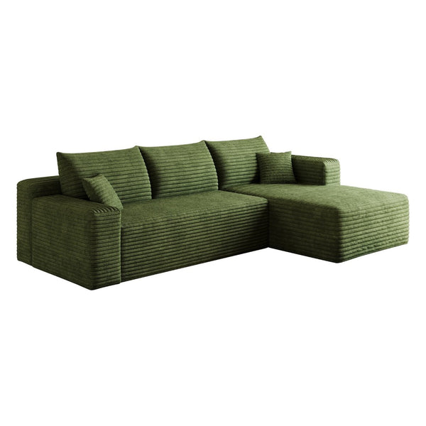 English Elm 95 Inch U Shaped Sectional Sofa in Plush Corduroy for Modern Living Rooms No Assembly W2824P492211