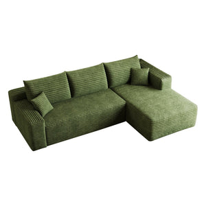 English Elm 95 Inch U Shaped Sectional Sofa in Plush Corduroy for Modern Living Rooms No Assembly W2824P492211