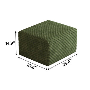 English Elm Sofa Ottoman Modular Sectional in Plush Corduroy with Reversible Chaise Configuration Green W2824P492212