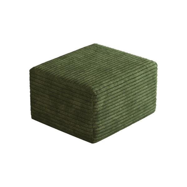 English Elm Sofa Ottoman Modular Sectional in Plush Corduroy with Reversible Chaise Configuration Green W2824P492212