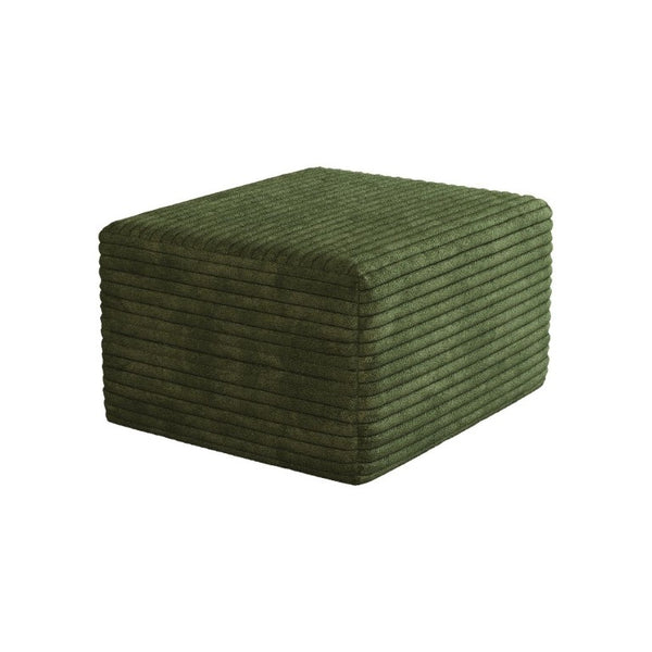 English Elm Sofa Ottoman Modular Sectional in Plush Corduroy with Reversible Chaise Configuration Green W2824P492212