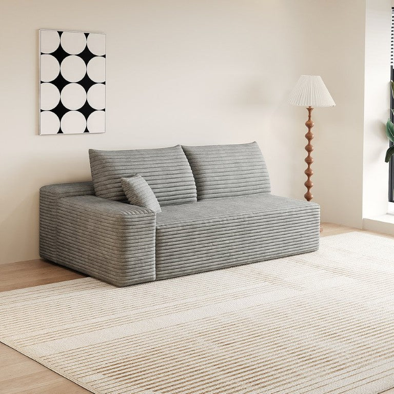 English Elm Y165-3L-Grey Corduroy Left Facing Sectional with Reversible Chaise for Modern Living W2824P503198