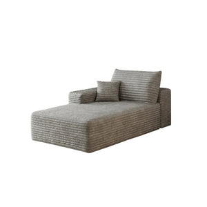English Elm Y165-L-Sleeper-Grey Corduroy Sectional Sleeper Sofa for Modern Compact Living Spaces W2824P503200