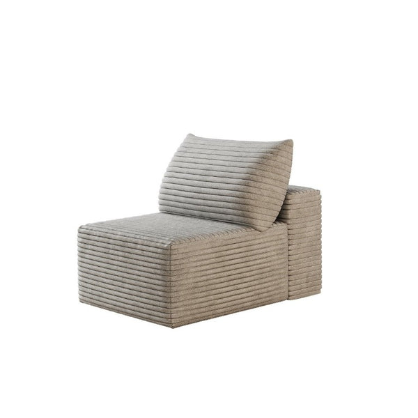 English Elm Y165-1S-Grey Corduroy Cloud Sofa Single Seat Lounge Chair for Studio Living Antique Grey W2824P503203