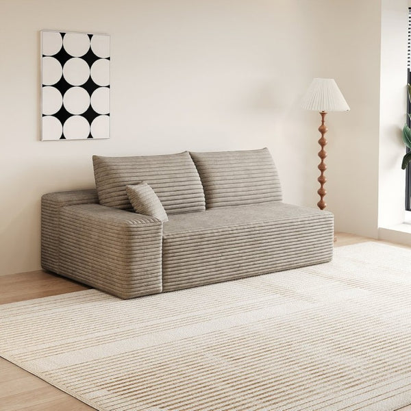 English Elm Y165-3L-Black Corduroy Sectional Sofa with Reversible Chaise for Modern Living Rooms Camel Left W2824P503205
