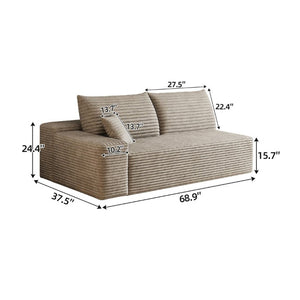 English Elm Y165-3L-Black Corduroy Sectional Sofa with Reversible Chaise for Modern Living Rooms Camel Left W2824P503205