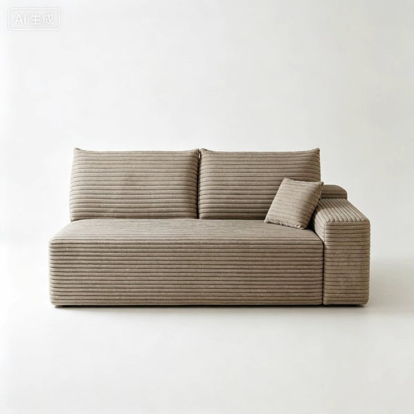 English Elm Y165-3L-Black Corduroy Sectional Sofa with Reversible Chaise for Modern Living Rooms Camel Right W2824P503207