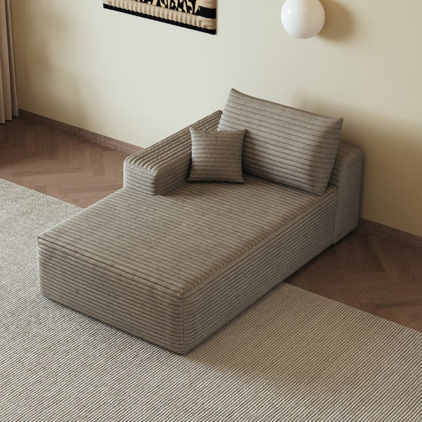 English Elm Y165-L-Sleeper-Grey Plush Corduroy Sectional Sleeper Sofa with Reversible Modular Chaise Camel Left Sleeper W2824P503208