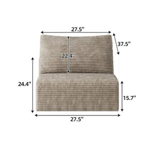 English Elm Y165-1S-Grey Corduroy Cloud Sofa Single Seat Lounge Chair for Studio Living Camel W2824P503212