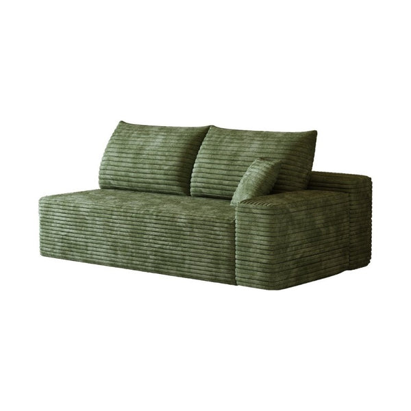 English Elm Y165-3L-Black Corduroy Sectional Sofa with Reversible Chaise for Modern Living Rooms Green Right W2824P503214