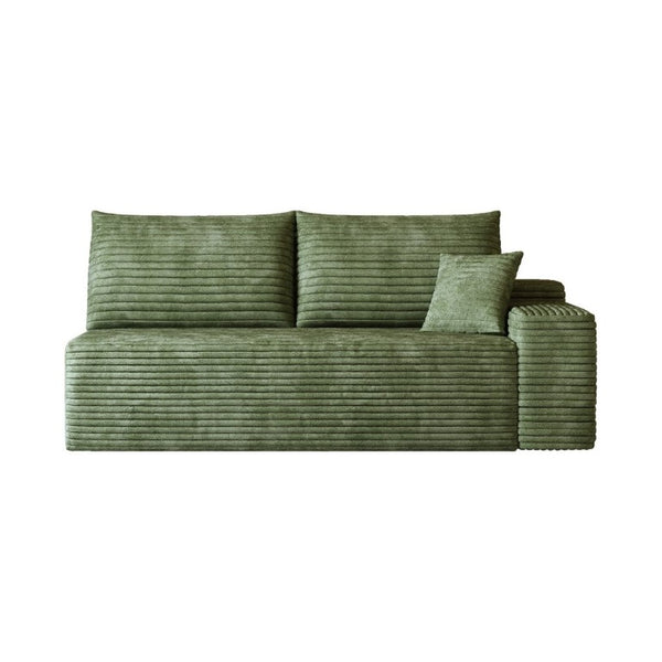 English Elm Y165-3L-Black Corduroy Sectional Sofa with Reversible Chaise for Modern Living Rooms Green Right W2824P503214