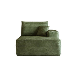English Elm Y165-L-Sleeper-Grey Plush Corduroy Sectional Sleeper Sofa with Reversible Modular Chaise Green Right Sleeper W2824P503218