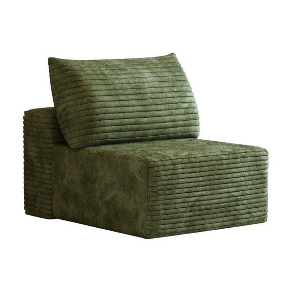 English Elm Y165-1S-Green Corduroy Single Seat Sofa Cloud Cushion Accent Chair for Modern Living W2824P503221