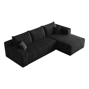 English Elm 95 Inch U Shaped Cloud Sectional Corduroy Sofa Deep Seat Modern Living Room Couch W2824P510988