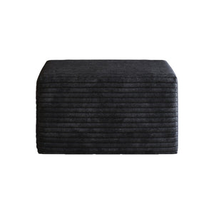 English Elm Sofa Ottoman Modular Sectional in Plush Corduroy Ready to Use for Modern Living Black W2824P510989