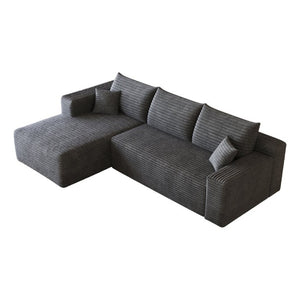 English Elm 95 Inch U Shaped Sectional Sofa Plush Corduroy Deep Seat Modern Minimalist Living Room W2824P510991