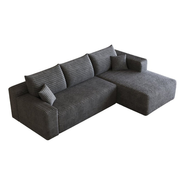 English Elm 95 Inch U Shaped Sectional Sofa Plush Corduroy Deep Seat Cloud Couch for Living Room W2824P510992