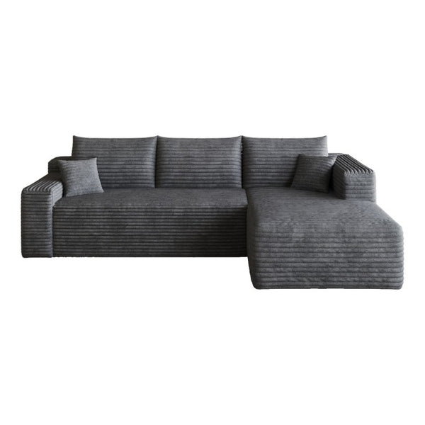 English Elm 95 Inch U Shaped Sectional Sofa Plush Corduroy Deep Seat Cloud Couch for Living Room W2824P510992