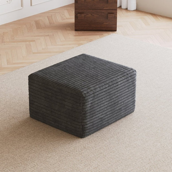 English Elm Sofa Ottoman Modular Sectional in Plush Corduroy Ready to Use for Modern Living Dark Grey W2824P510993