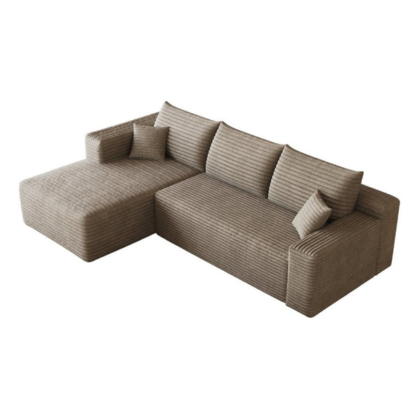 English Elm 95 Inch Cloud U Shaped Sectional Plush Corduroy Deep Seat Sofa for Living Room W2824P510995