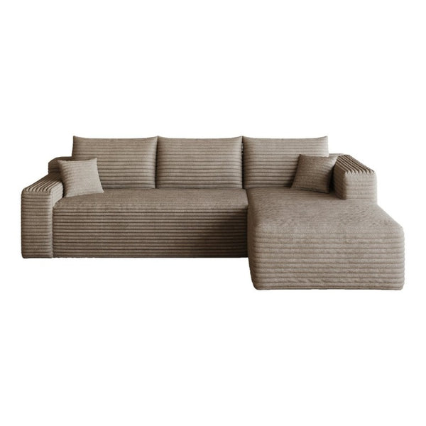 English Elm 95 Inch U Shaped Corduroy Sectional Sofa Deep Cloud Seating for Modern Living Rooms W2824P510996