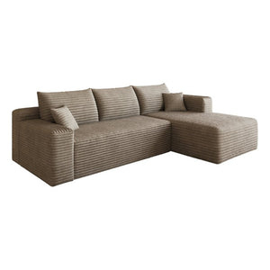 English Elm 95 Inch U Shaped Corduroy Sectional Sofa Deep Cloud Seating for Modern Living Rooms W2824P510996