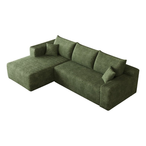 English Elm 95 Inch Cloud Sofa U Shaped Sectional Plush Corduroy Upholstered Living Room Couch W2824P510998
