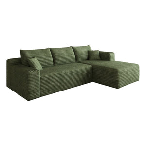 English Elm 95 Inch Cloud Sofa U Shaped Sectional Plush Corduroy Deep Seat Modern Living Room W2824P511000
