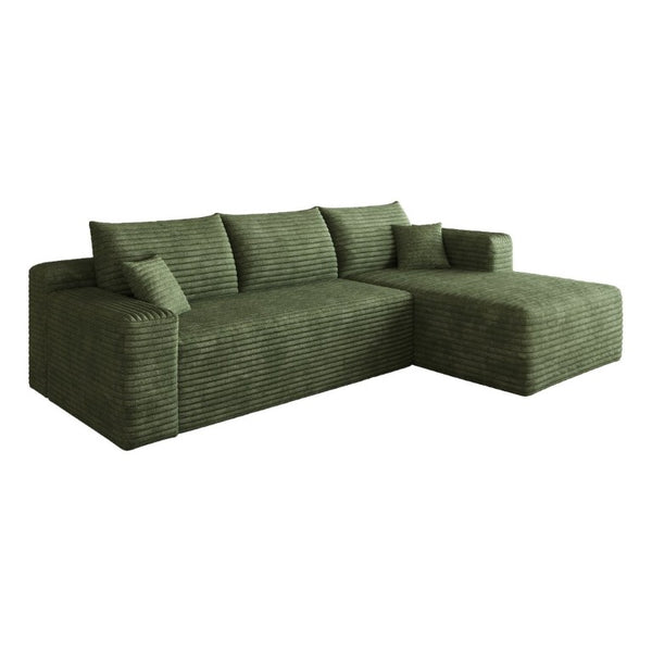 English Elm 95 Inch Cloud Sofa U Shaped Sectional Plush Corduroy Deep Seat Modern Living Room W2824P511000