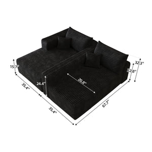 English Elm 103 Inch Deep Seat L Shaped Sectional Sofa in Plush Corduroy for Modern Living Rooms W2824P515741
