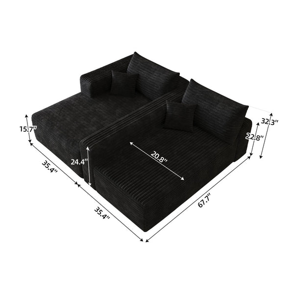 English Elm 103 Inch Deep Seat L Shaped Sectional Sofa in Plush Corduroy for Modern Living Rooms W2824P515741