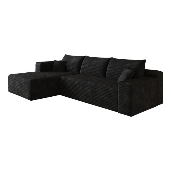 English Elm 103 Inch Deep Seat L Shaped Sectional Sofa in Plush Corduroy for Modern Living Rooms W2824P515741