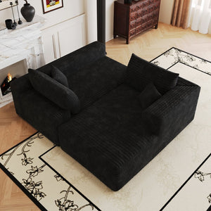 English Elm 103 Inch Cloud Sectional Corduroy L Shaped Sofa Deep Seat Living Room Corner Couch W2824P515742
