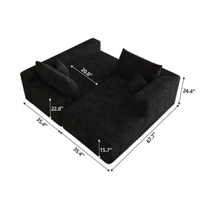 English Elm 103 Inch Cloud Sectional Corduroy L Shaped Sofa Deep Seat Living Room Corner Couch W2824P515742