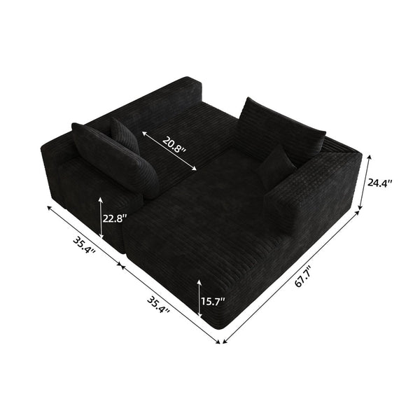 English Elm 103 Inch Cloud Sectional Corduroy L Shaped Sofa Deep Seat Living Room Corner Couch W2824P515742