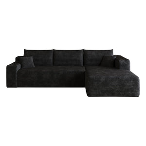 English Elm 103 Inch Cloud Sectional Corduroy L Shaped Sofa Deep Seat Living Room Corner Couch W2824P515742