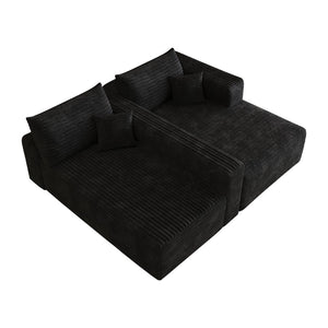 English Elm 103 Inch Cloud Sectional Corduroy L Shaped Sofa Deep Seat Living Room Corner Couch W2824P515742