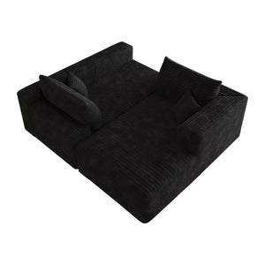 English Elm 103 Inch Cloud Sectional Corduroy L Shaped Sofa Deep Seat Living Room Corner Couch W2824P515742