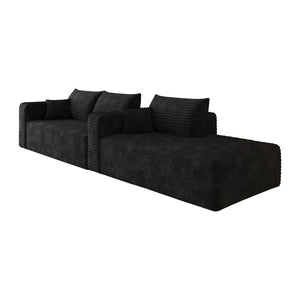 English Elm 103 Inch Cloud Sectional Corduroy L Shaped Sofa Deep Seat Living Room Corner Couch W2824P515742