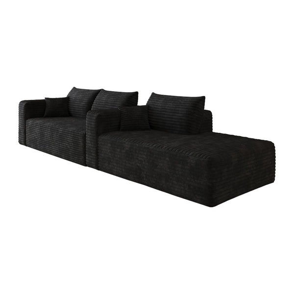 English Elm 103 Inch Cloud Sectional Corduroy L Shaped Sofa Deep Seat Living Room Corner Couch W2824P515742