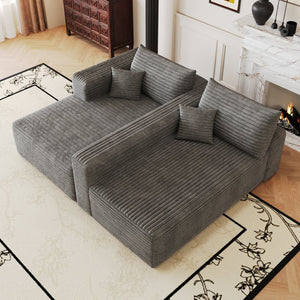 English Elm 103 Inch Cloud Sectional Corduroy L Shaped Sofa Deep Seat Minimalist Living Room Couch W2824P515744