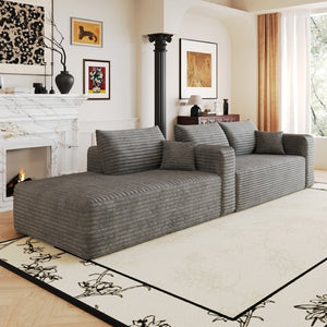 English Elm 103 Inch Cloud Sectional Corduroy L Shaped Sofa Deep Seat Minimalist Living Room Couch W2824P515744