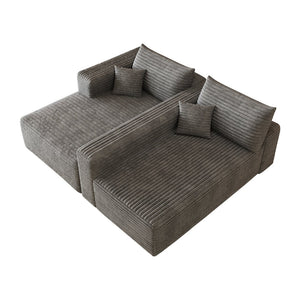 English Elm 103 Inch Cloud Sectional Corduroy L Shaped Sofa Deep Seat Minimalist Living Room Couch W2824P515744
