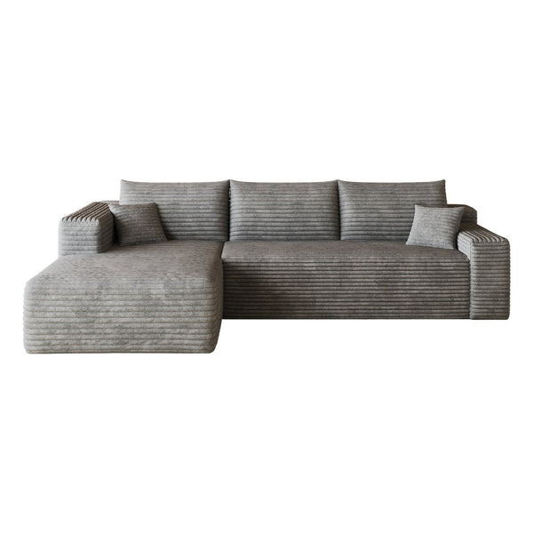 English Elm 103 Inch Cloud Sectional Corduroy L Shaped Sofa Deep Seat Minimalist Living Room Couch W2824P515744