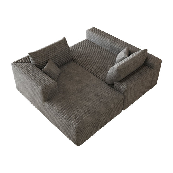 English Elm 103 Inch Cloud Sectional Corduroy L Shaped Sofa Deep Seat Minimalist Living Room Couch W2824P515744