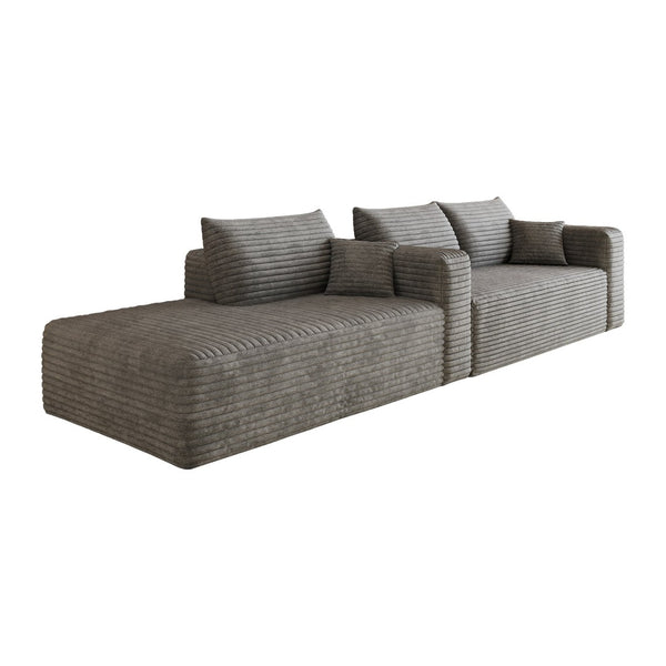 English Elm 103 Inch Cloud Sectional Corduroy L Shaped Sofa Deep Seat Minimalist Living Room Couch W2824P515744