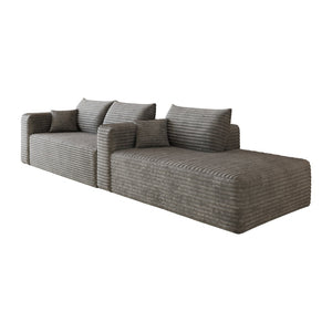 English Elm 103 Inch Cloud Sectional L Shaped Sofa Plush Corduroy Deep Seat Minimalist Lounge W2824P515745
