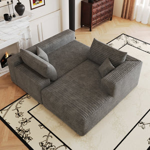 English Elm 103 Inch Cloud Sectional L Shaped Sofa Plush Corduroy Deep Seat Minimalist Lounge W2824P515745