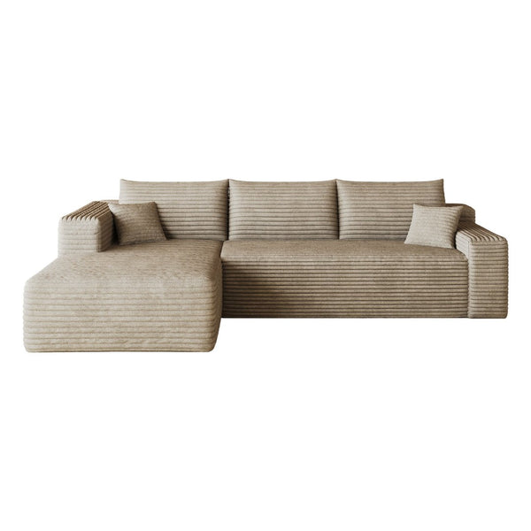 English Elm 103 Inch Cloud Sectional with Plush Corduroy Upholstery Deep Seat Modern Living Room Sofa W2824P515748