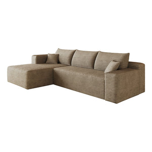 English Elm 103 Inch Cloud Sectional with Plush Corduroy Upholstery Deep Seat Modern Living Room Sofa W2824P515748